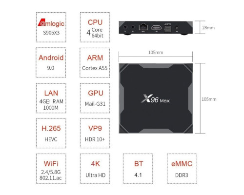 ТВ приставка X96 Max Plus  2/16